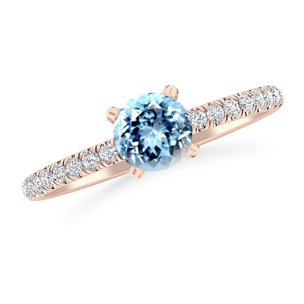 Rose Gold - Aquamarine
