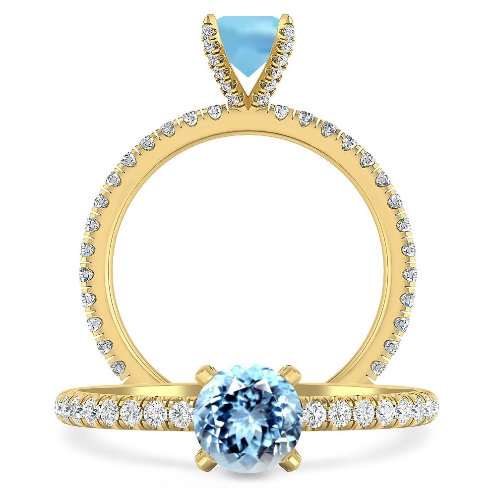 Yellow Gold - Aquamarine