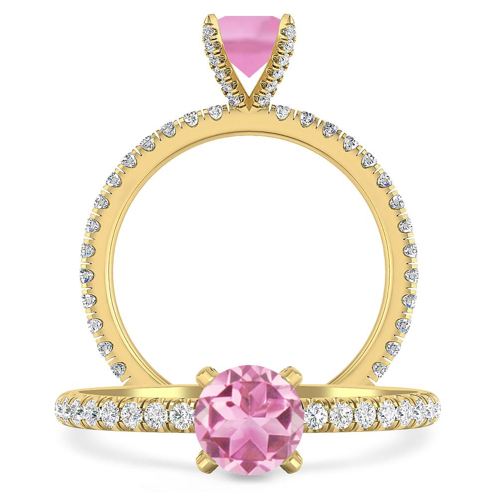 Yellow Gold - Pink Tourmaline