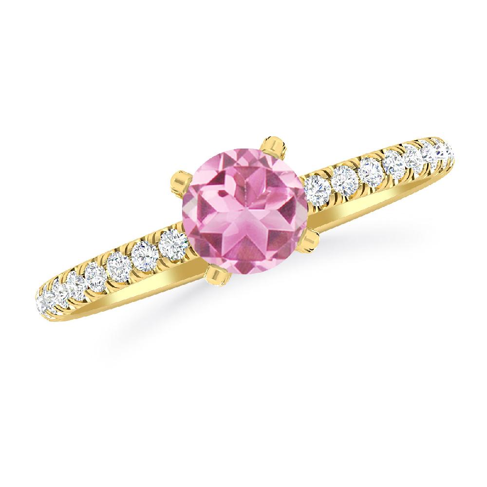 Yellow Gold - Pink Tourmaline