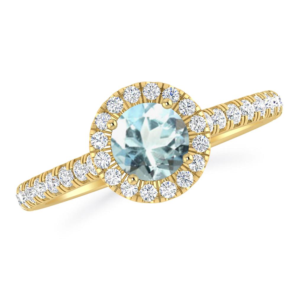 Yellow Gold - Aquamarine