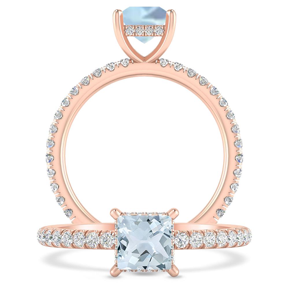 Rose Gold - Aquamarine