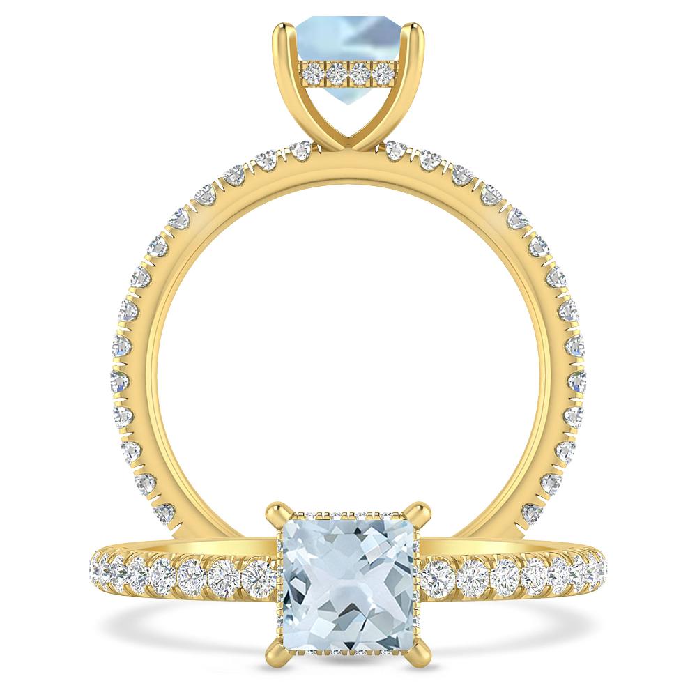 Yellow Gold - Aquamarine