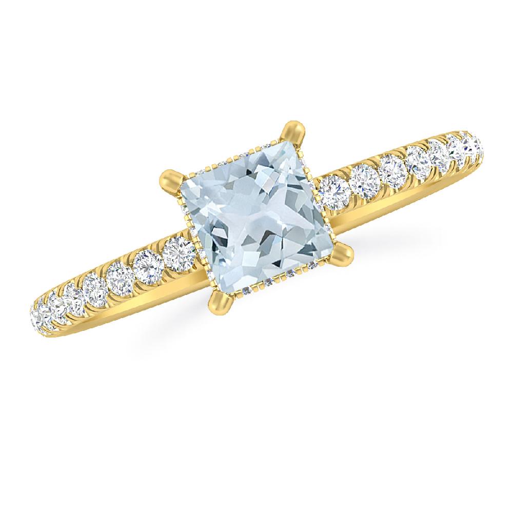 Yellow Gold - Aquamarine