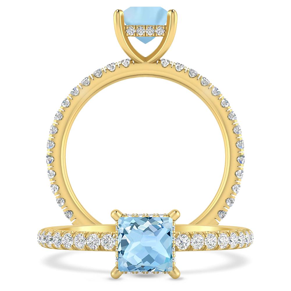 Yellow Gold - Aquamarine