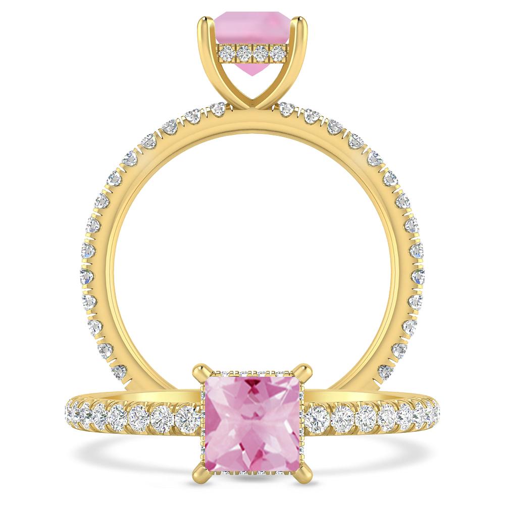 Yellow Gold - Pink Tourmaline