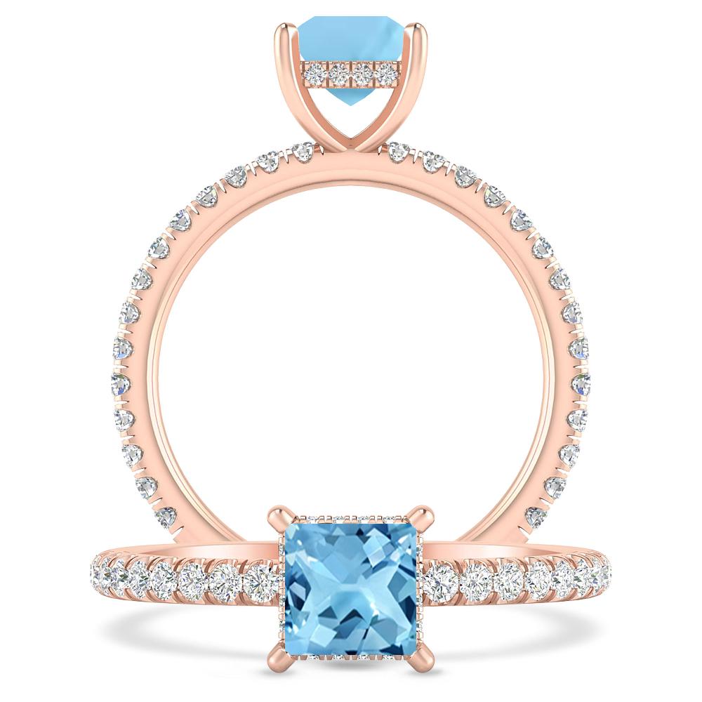 Rose Gold - Blue Topaz