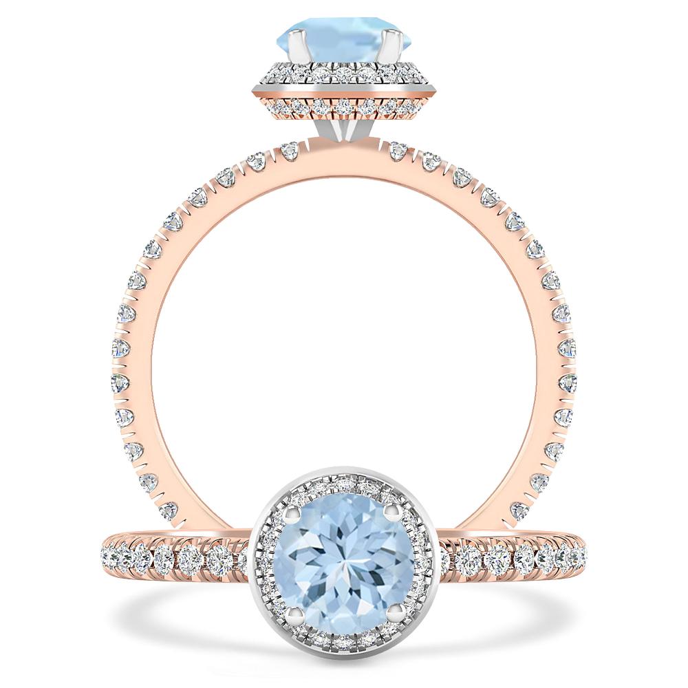 Rose Gold - Aquamarine