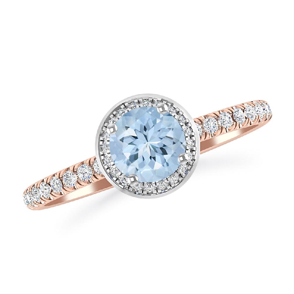 Rose Gold - Aquamarine