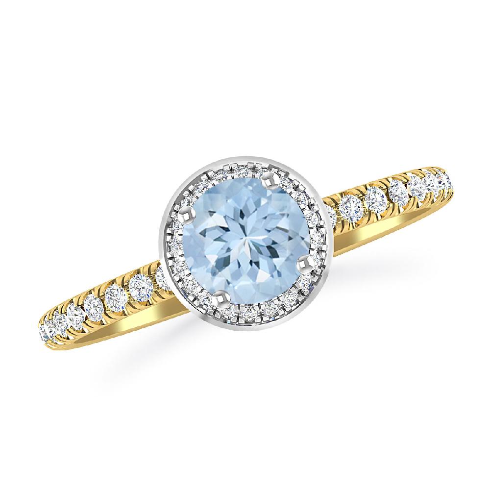 Yellow Gold - Aquamarine