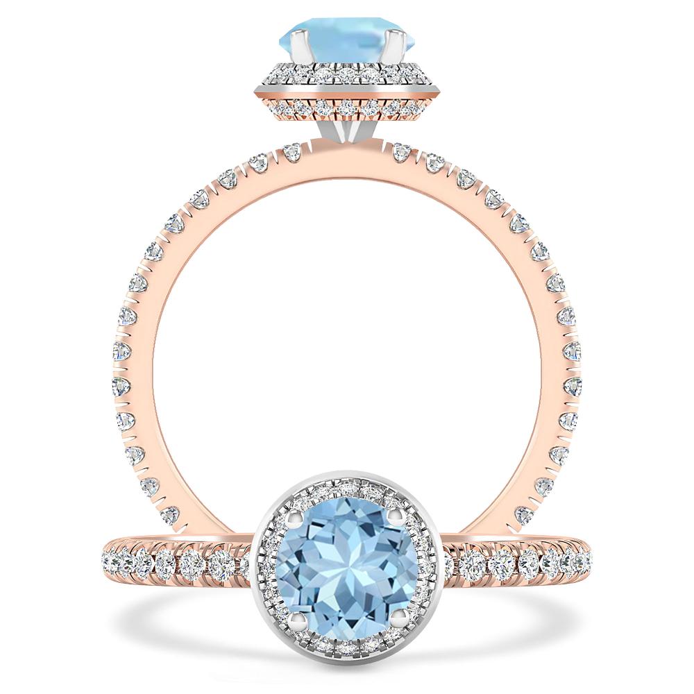 Rose Gold - Aquamarine