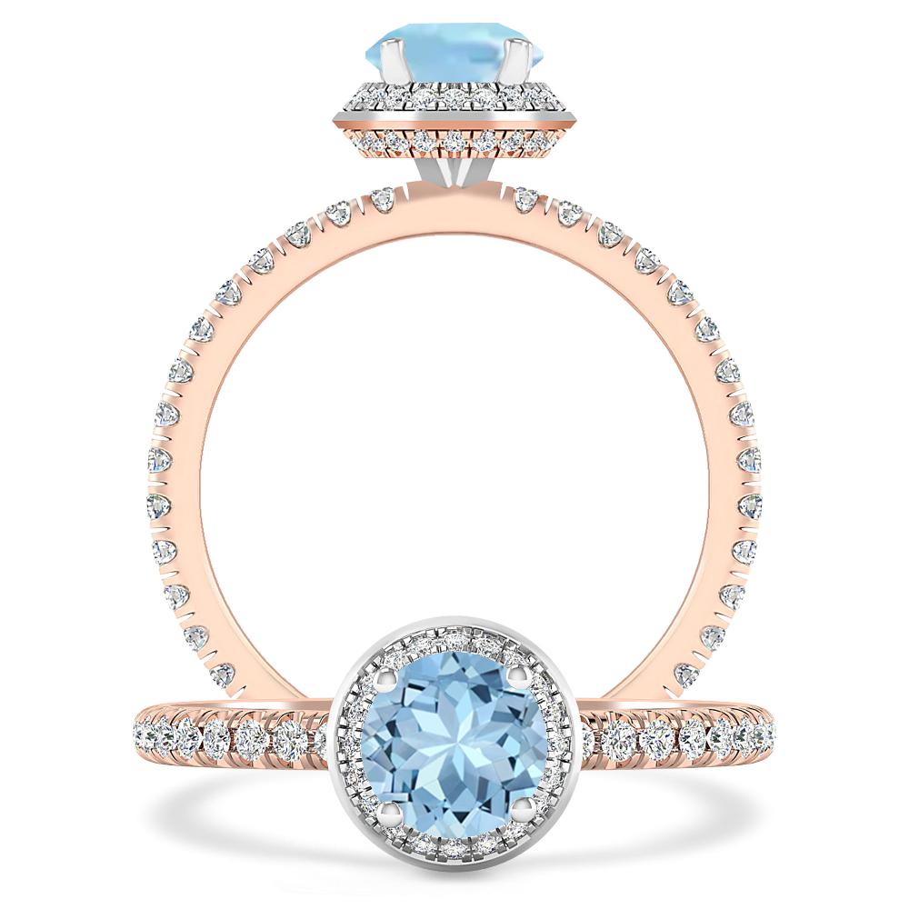 Rose Gold - Aquamarine