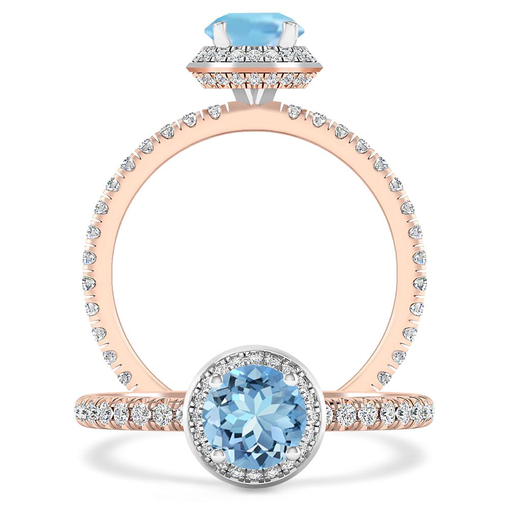 Rose Gold - Aquamarine