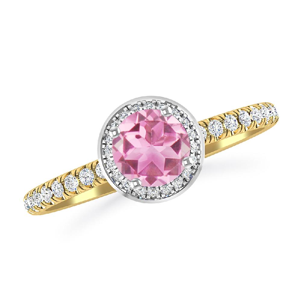 Yellow Gold - Pink Tourmaline