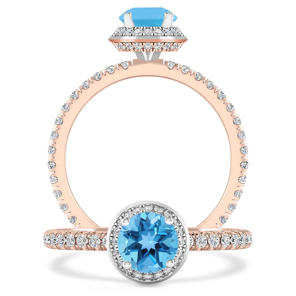 Rose Gold - Blue Topaz