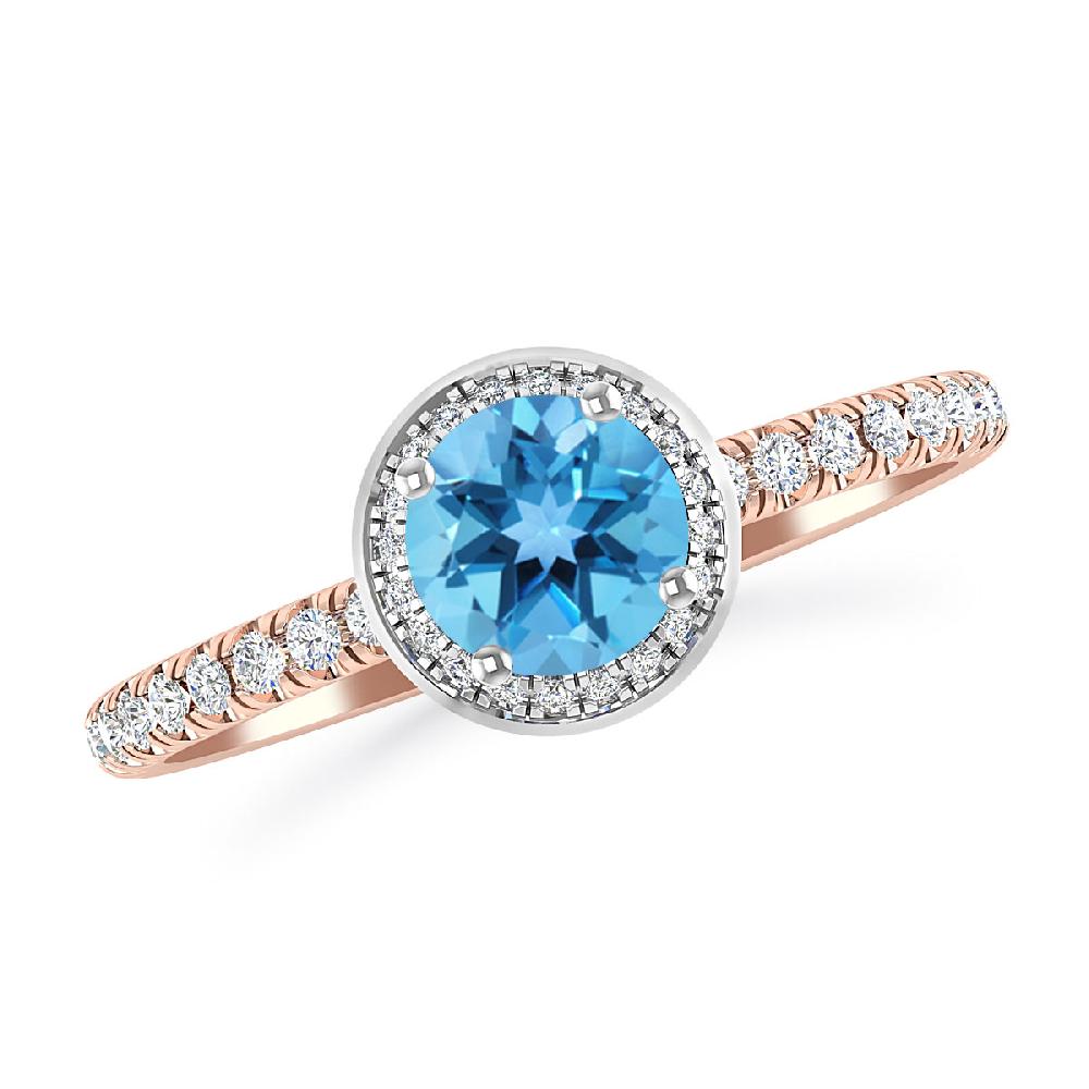 Rose Gold - Blue Topaz