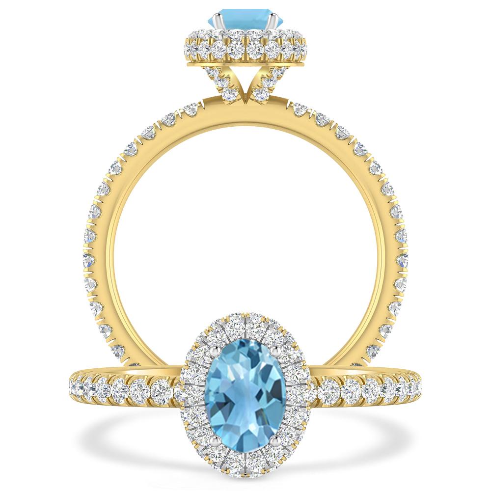 Yellow Gold - Blue Topaz