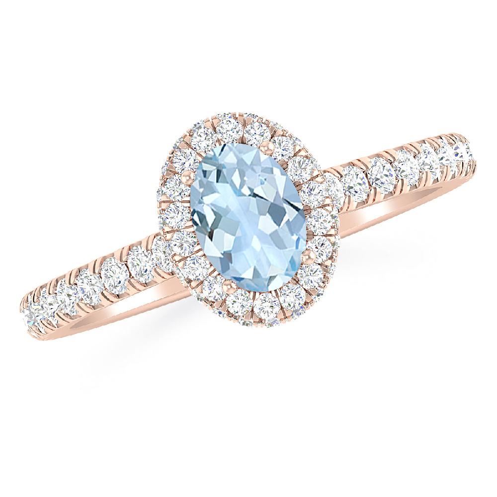 Rose Gold - Aquamarine