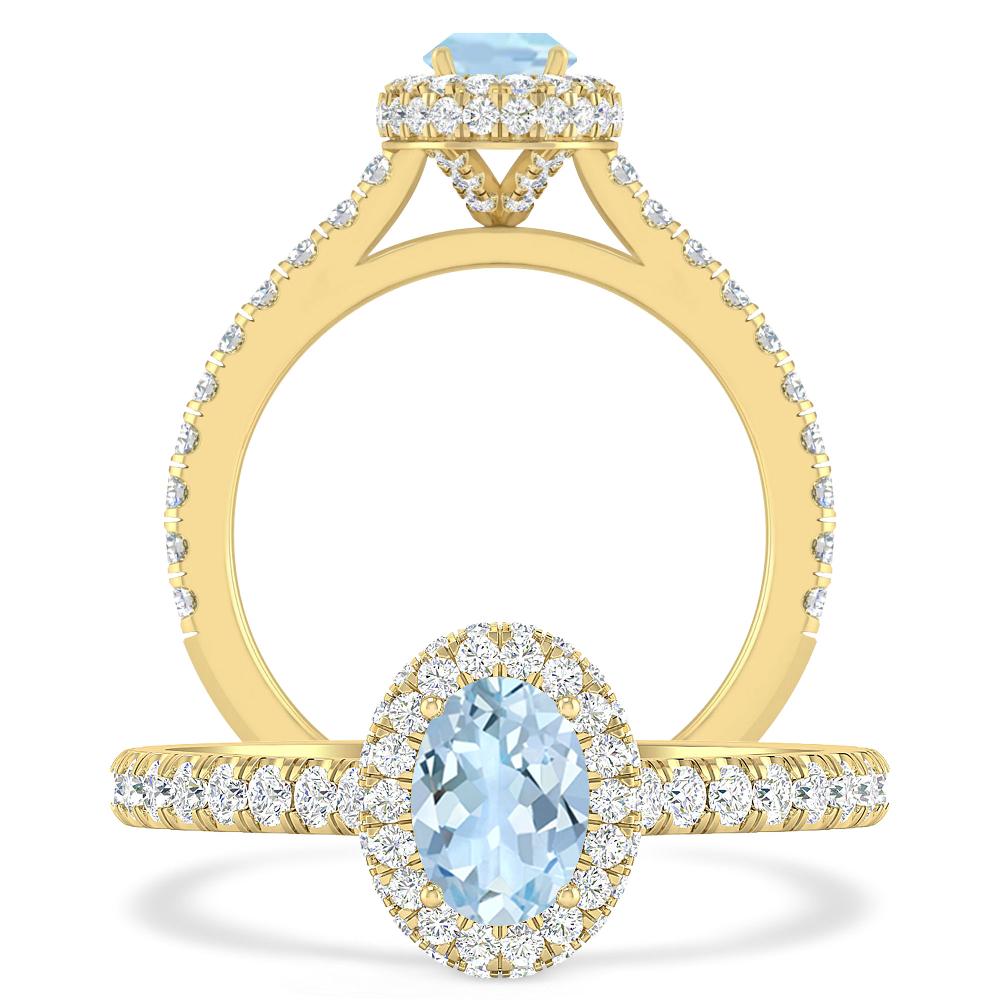 Yellow Gold - Aquamarine