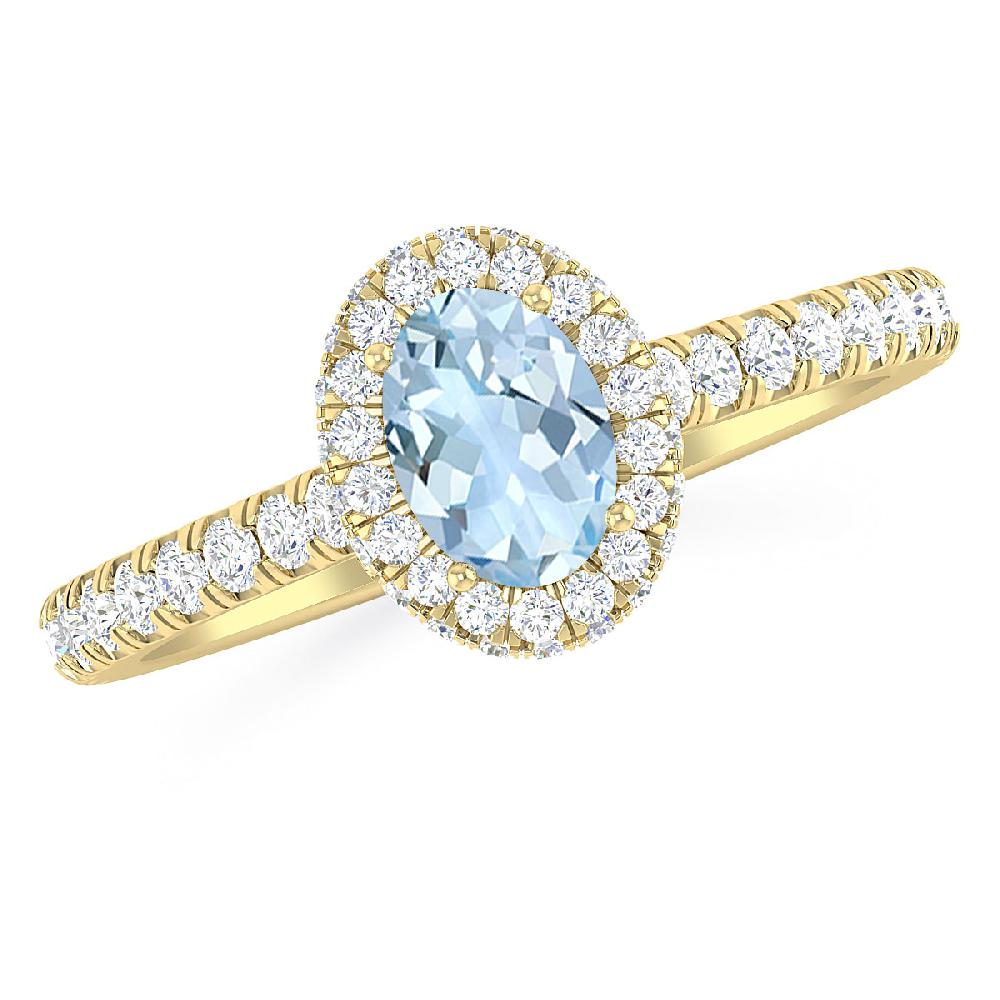 Yellow Gold - Aquamarine