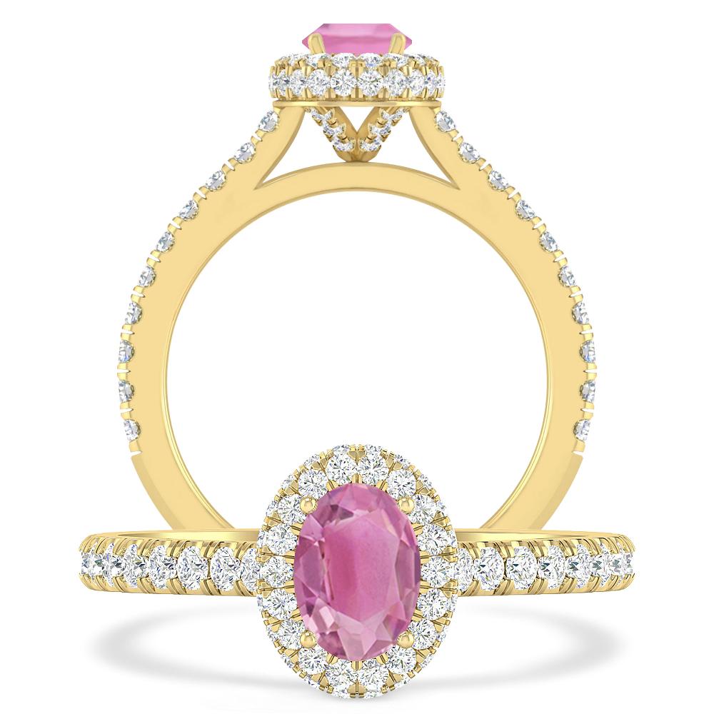 Yellow Gold - Pink Tourmaline