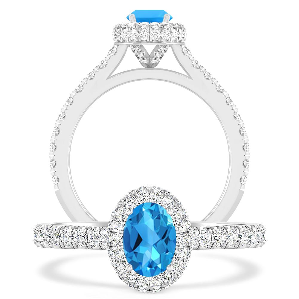 White Gold - Blue Topaz