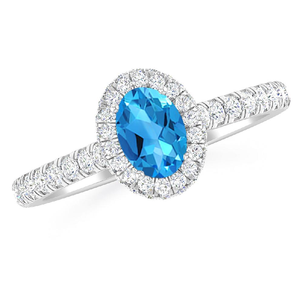 White Gold - Blue Topaz