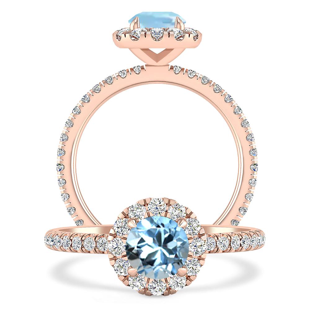 Rose Gold - Aquamarine