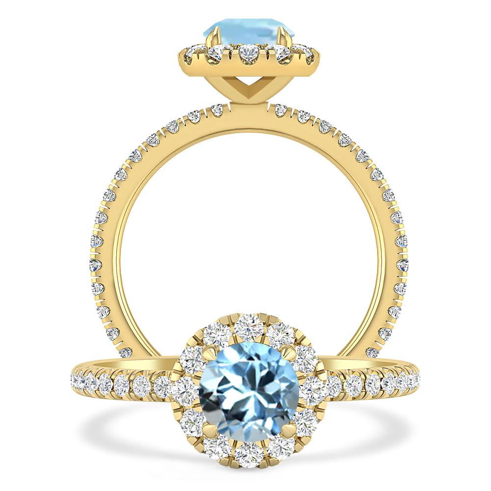 Yellow Gold - Aquamarine