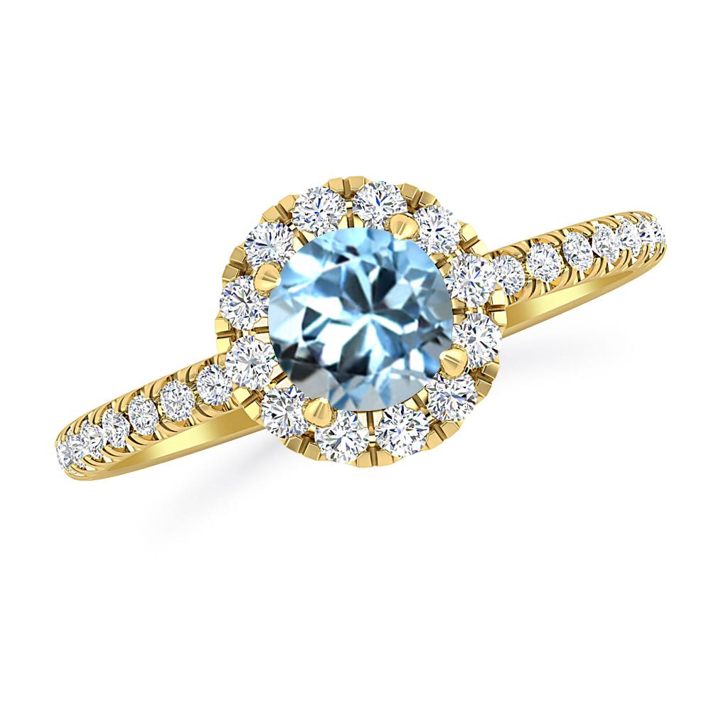 Yellow Gold - Aquamarine