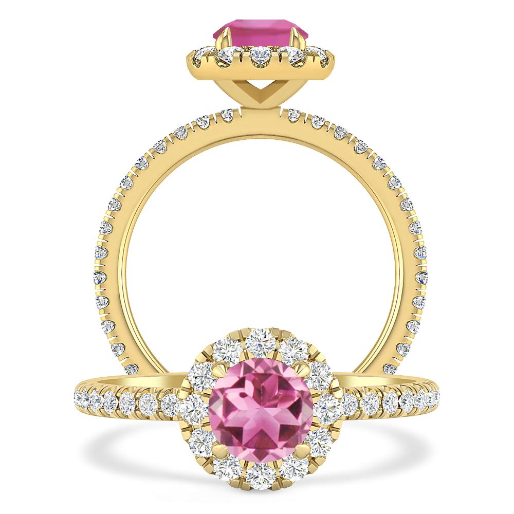 Yellow Gold - Pink Tourmaline