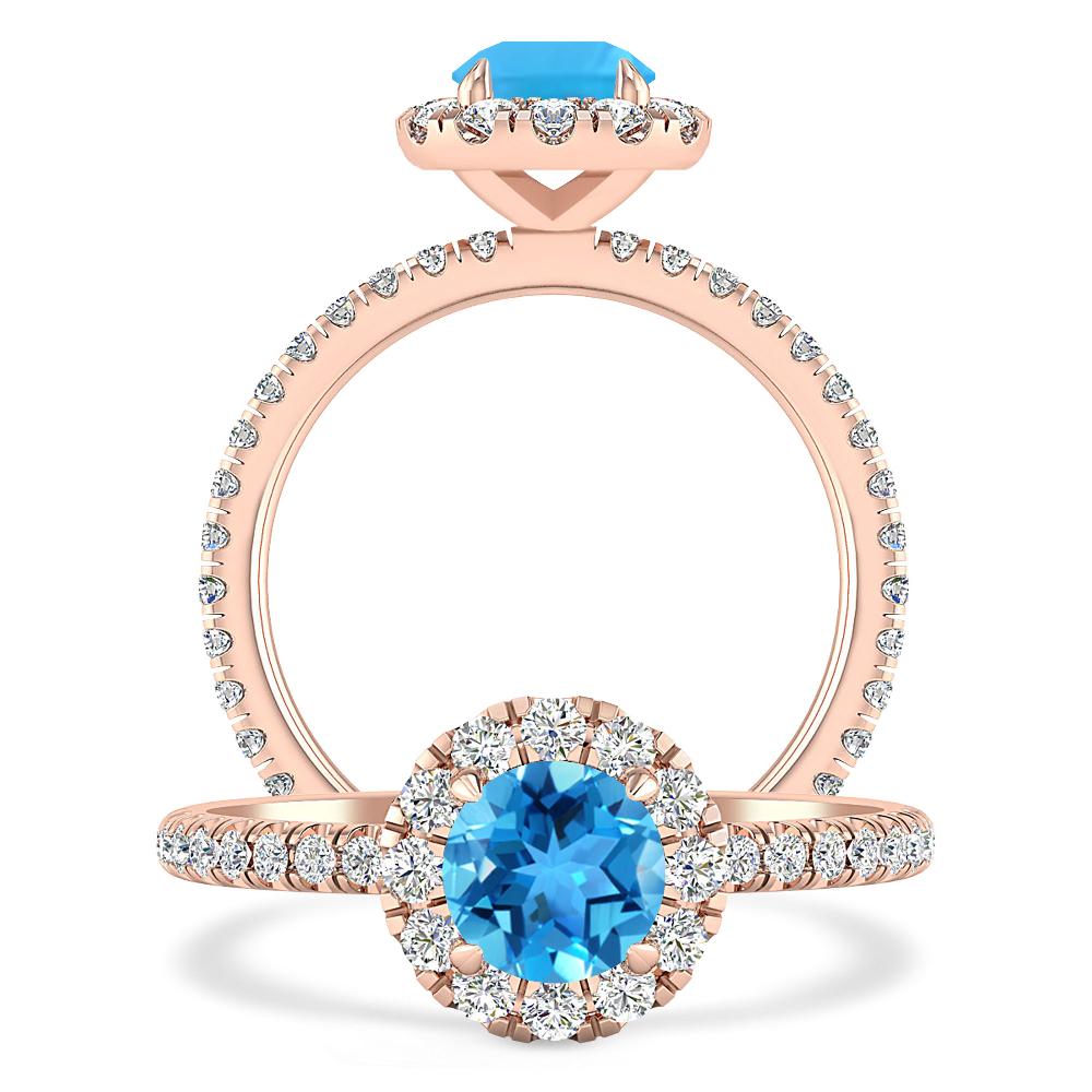 Rose Gold - Blue Topaz