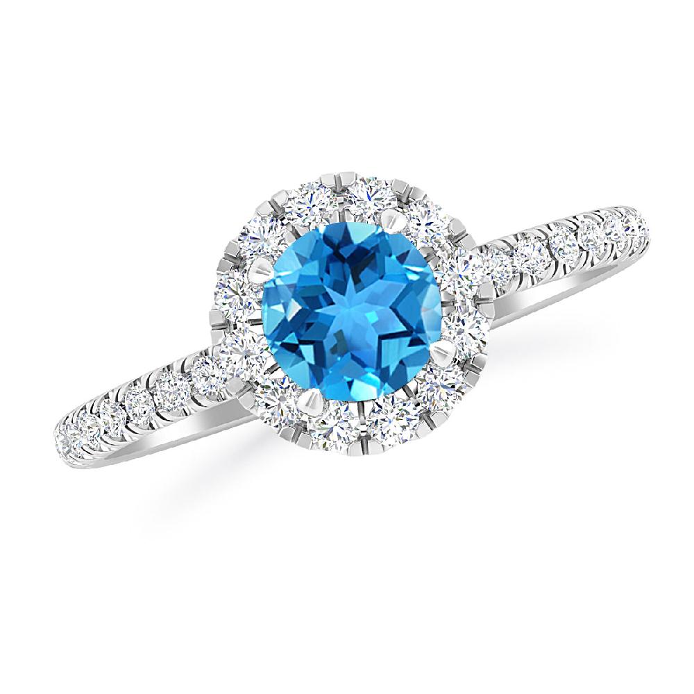 White Gold - Blue Topaz