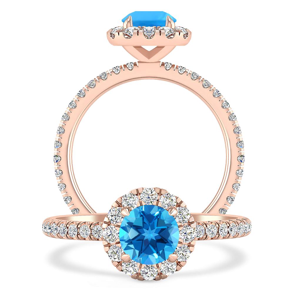 Rose Gold - Blue Topaz