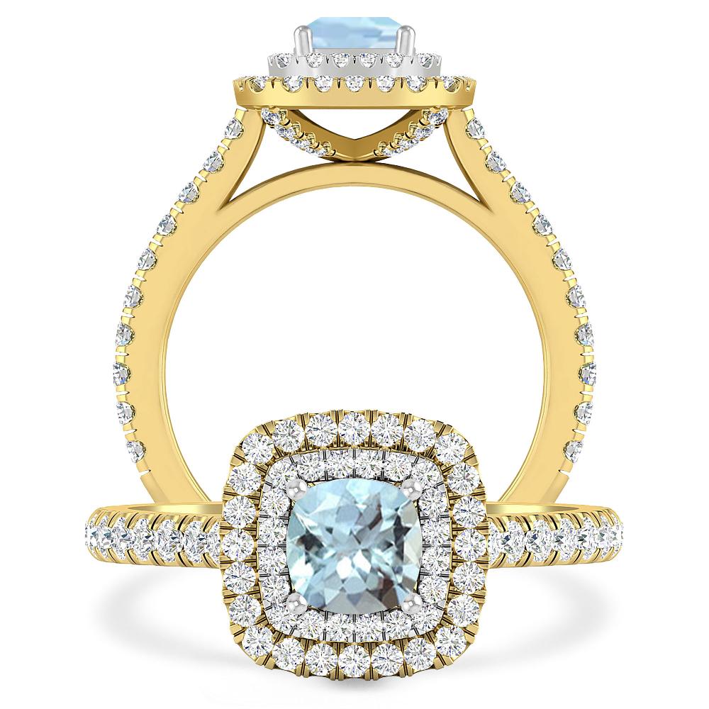 Yellow Gold - Aquamarine