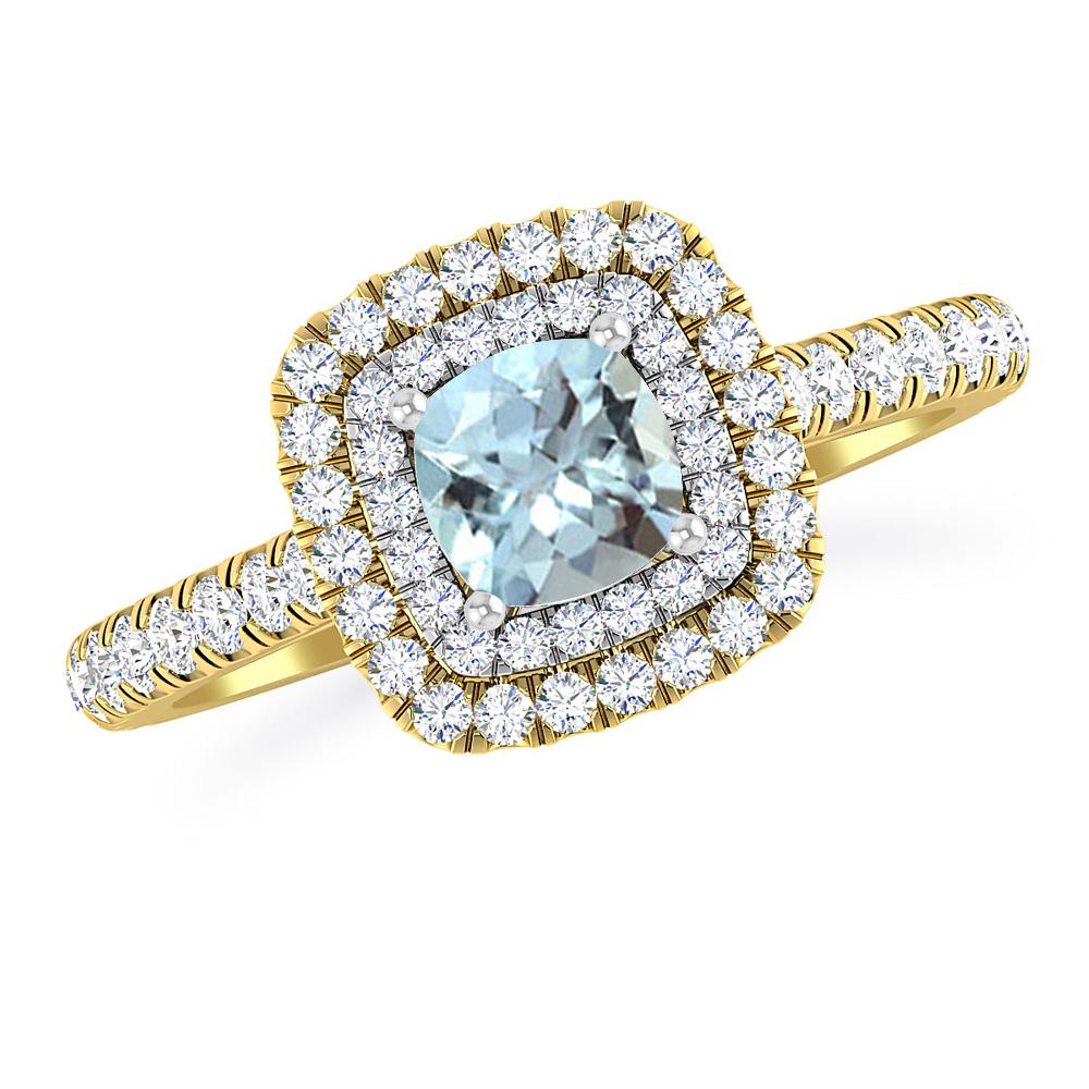 Yellow Gold - Aquamarine