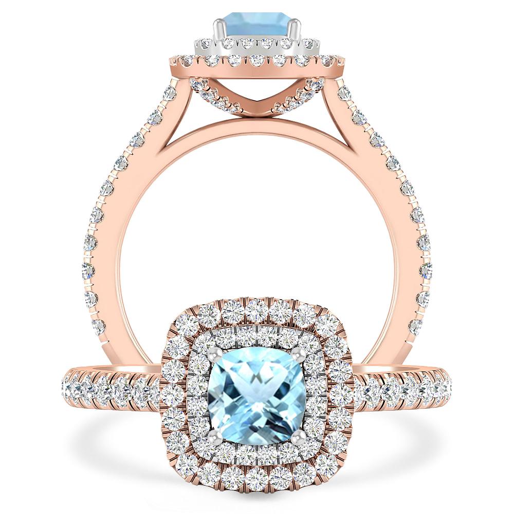 Rose Gold - Aquamarine