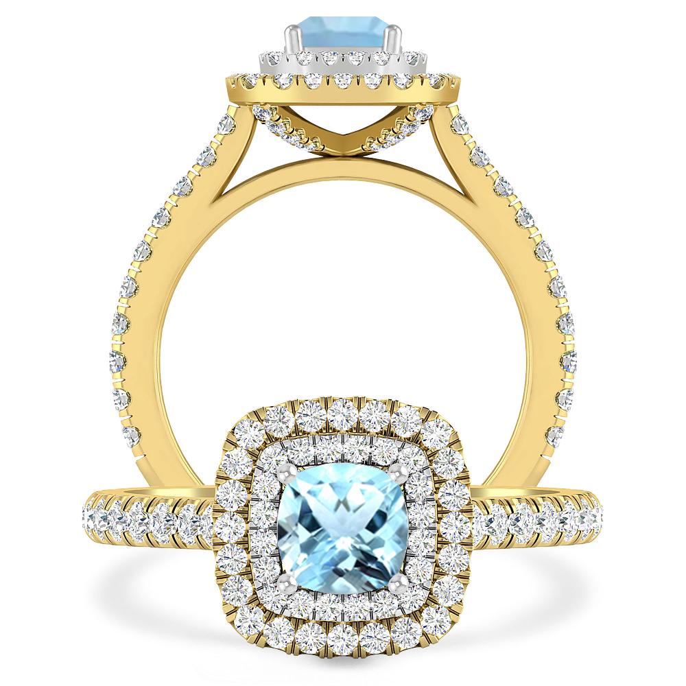 Yellow Gold - Aquamarine