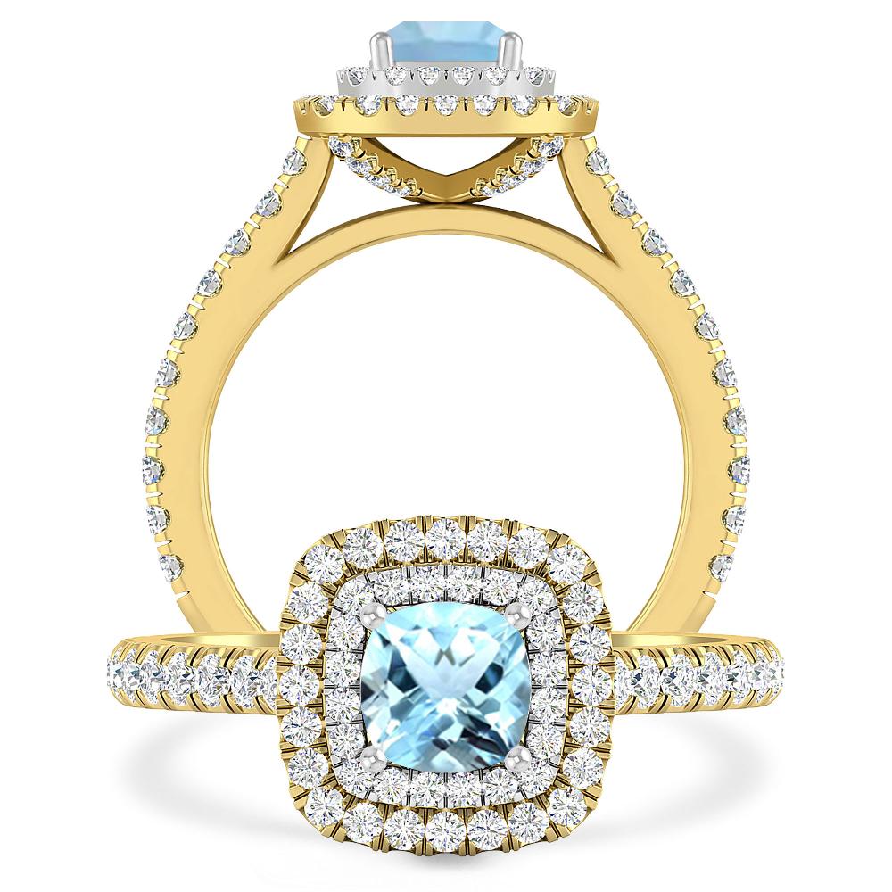 Yellow Gold - Aquamarine
