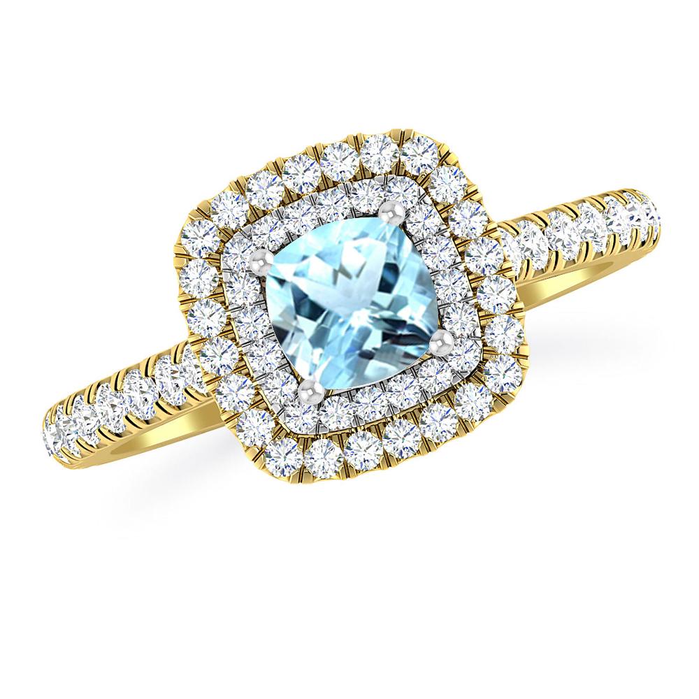 Yellow Gold - Aquamarine