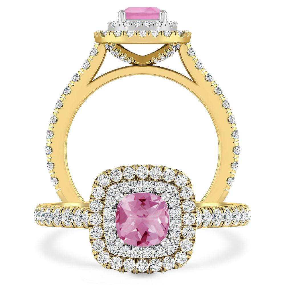 Yellow Gold - Pink Tourmaline