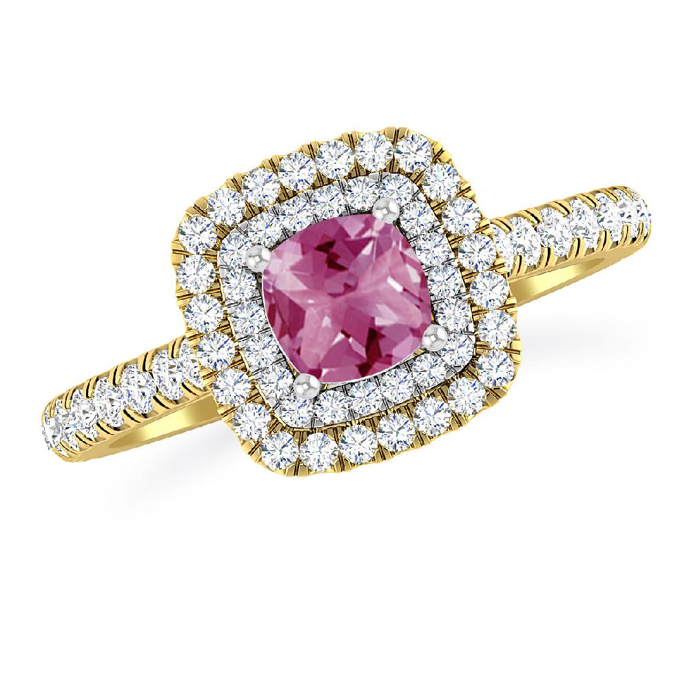 Yellow Gold - Pink Tourmaline