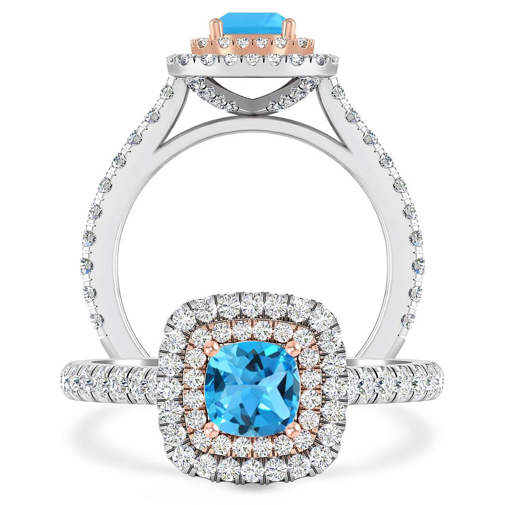 White Gold - Blue Topaz