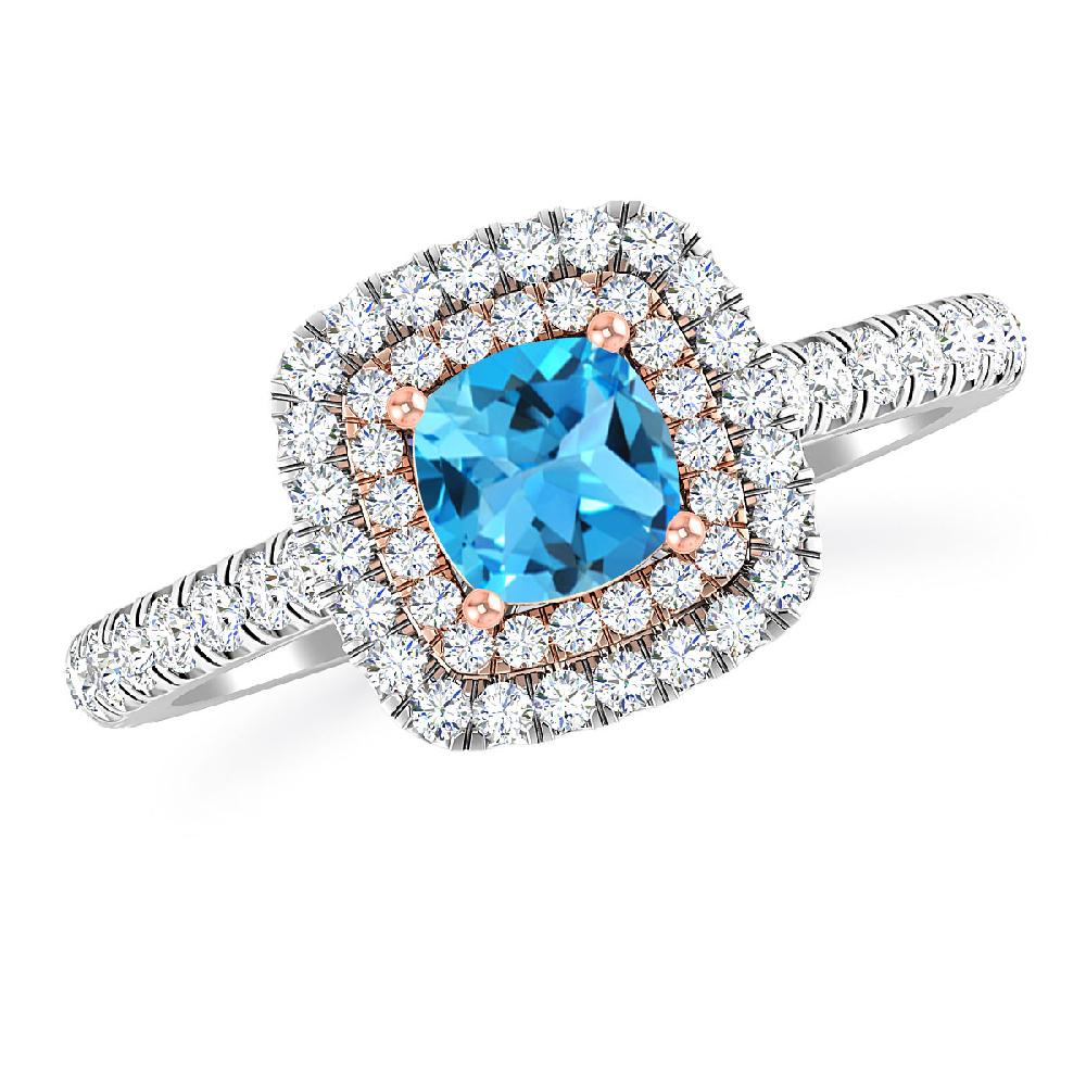 White Gold - Blue Topaz