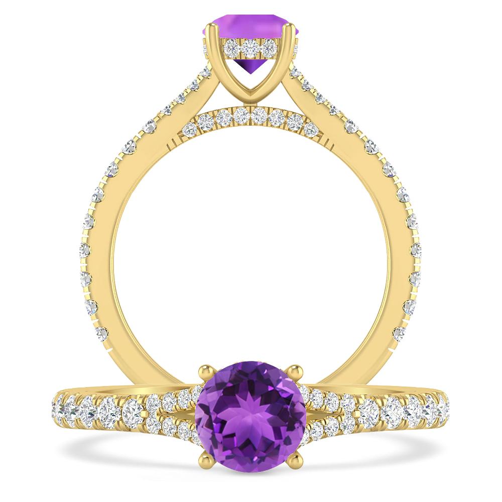 Yellow Gold - Amethyst