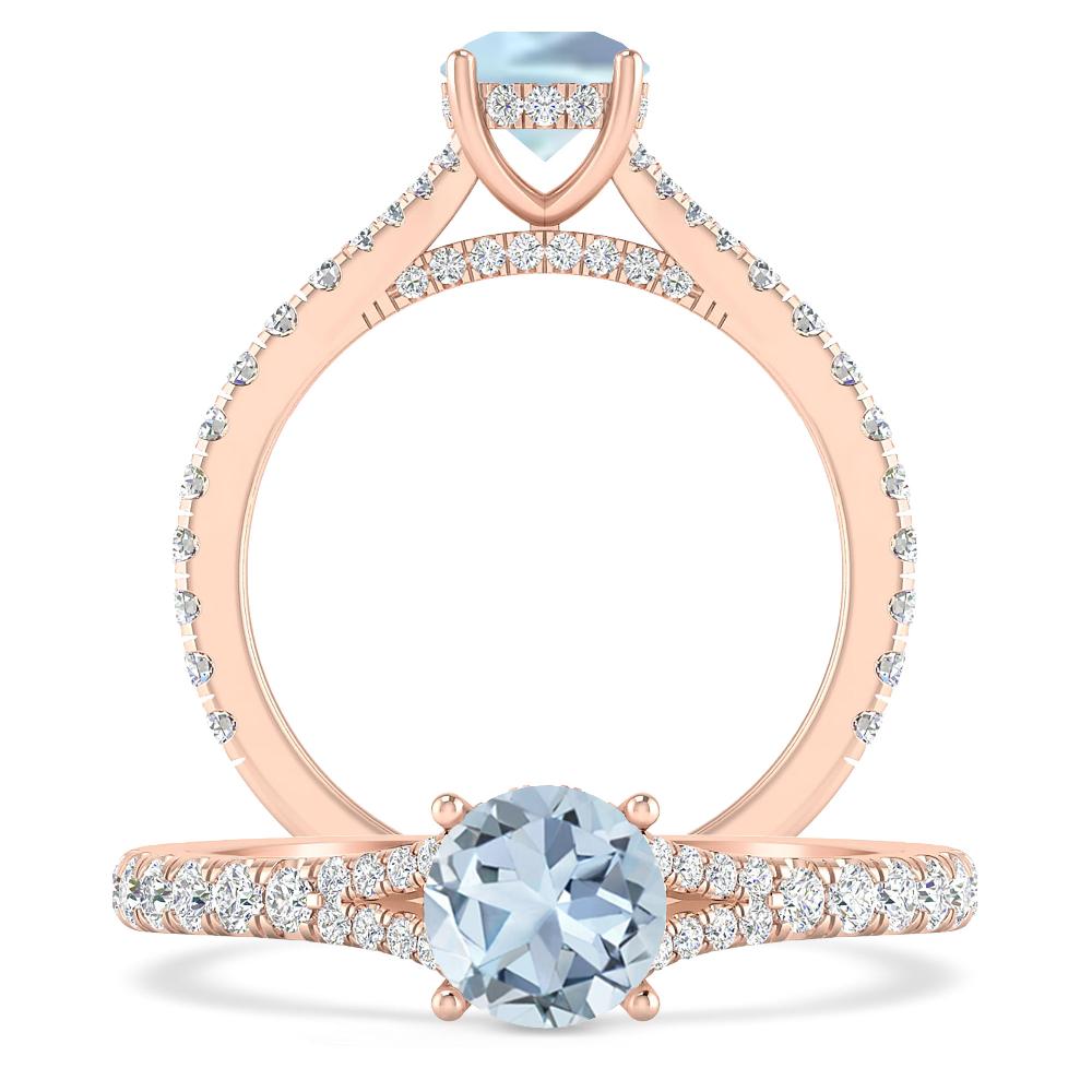 Rose Gold - Aquamarine