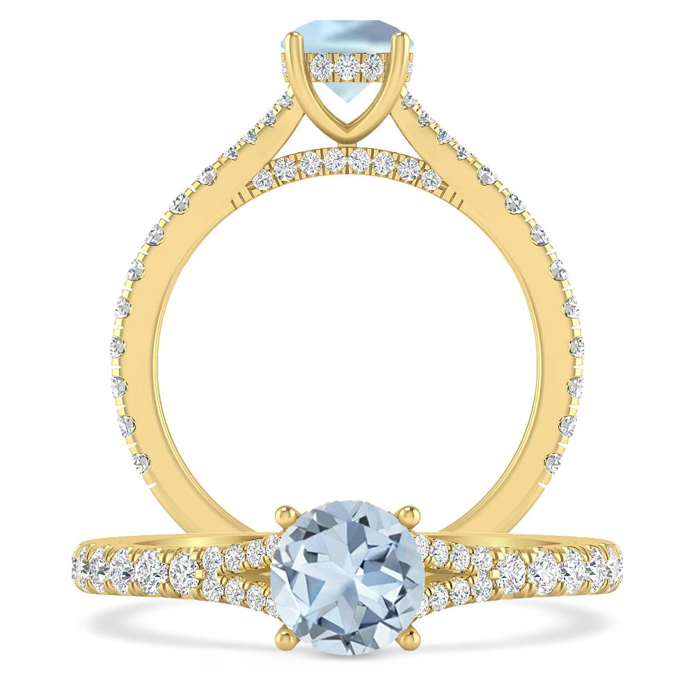 Yellow Gold - Aquamarine