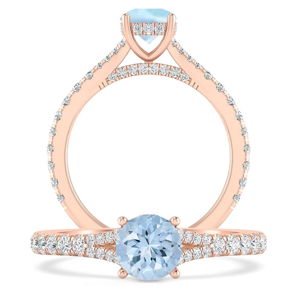 Rose Gold - Aquamarine