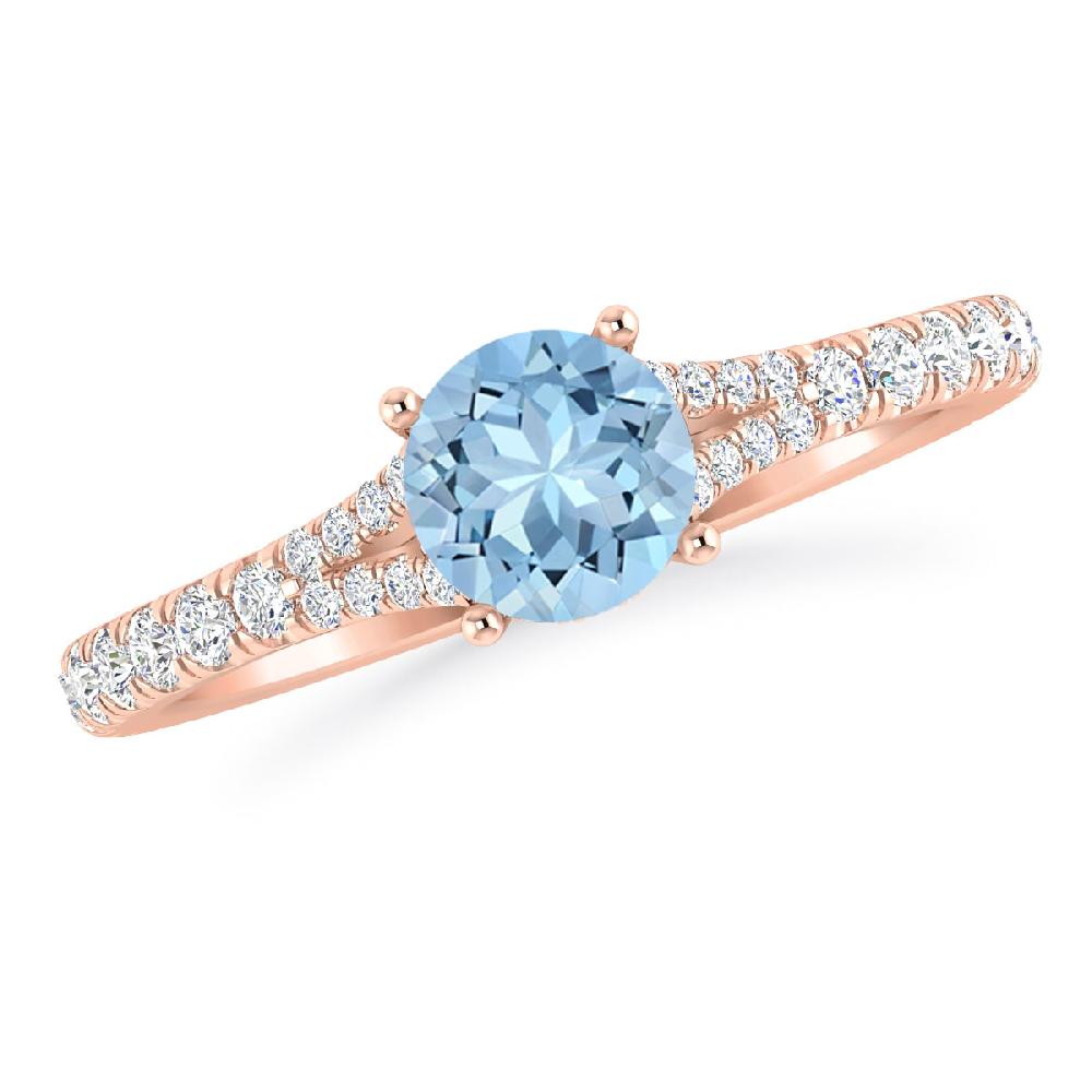 Rose Gold - Aquamarine