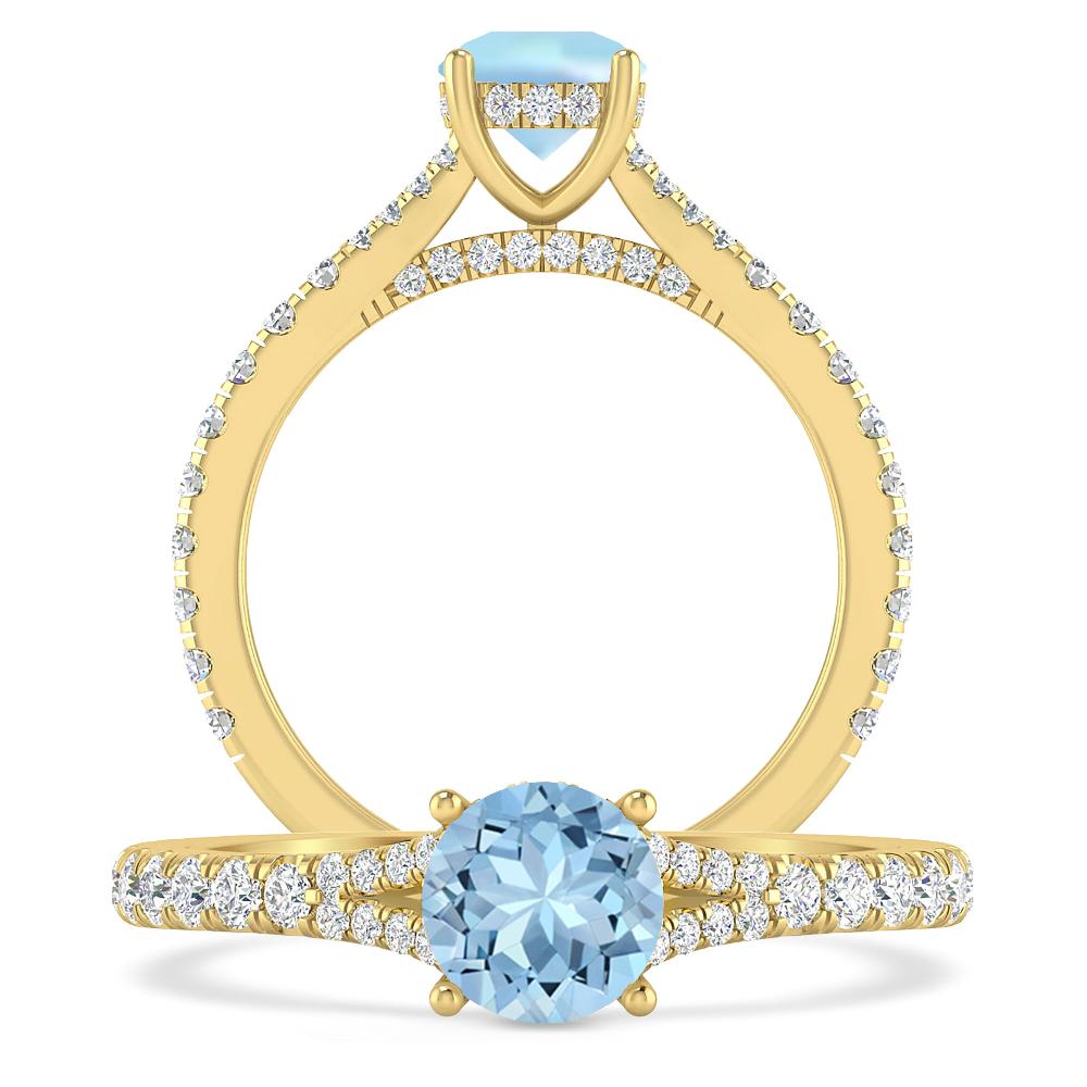 Yellow Gold - Aquamarine